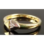 Diamant-Ring, 585/14K Weiß-/Gelbgold, 2,3g, signiert Hermann A. Trautz, Pforzheim, bicolor, besetzt