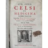 Medizinbuch/Heilkunde, Aulus Cornelius Celsus, "Celsi de medicina", 1713, Pergamenteinband aus der