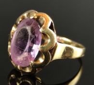 Ring, mit Amethyst, Gelbgold 585/14K, 3,6g, Größe 55