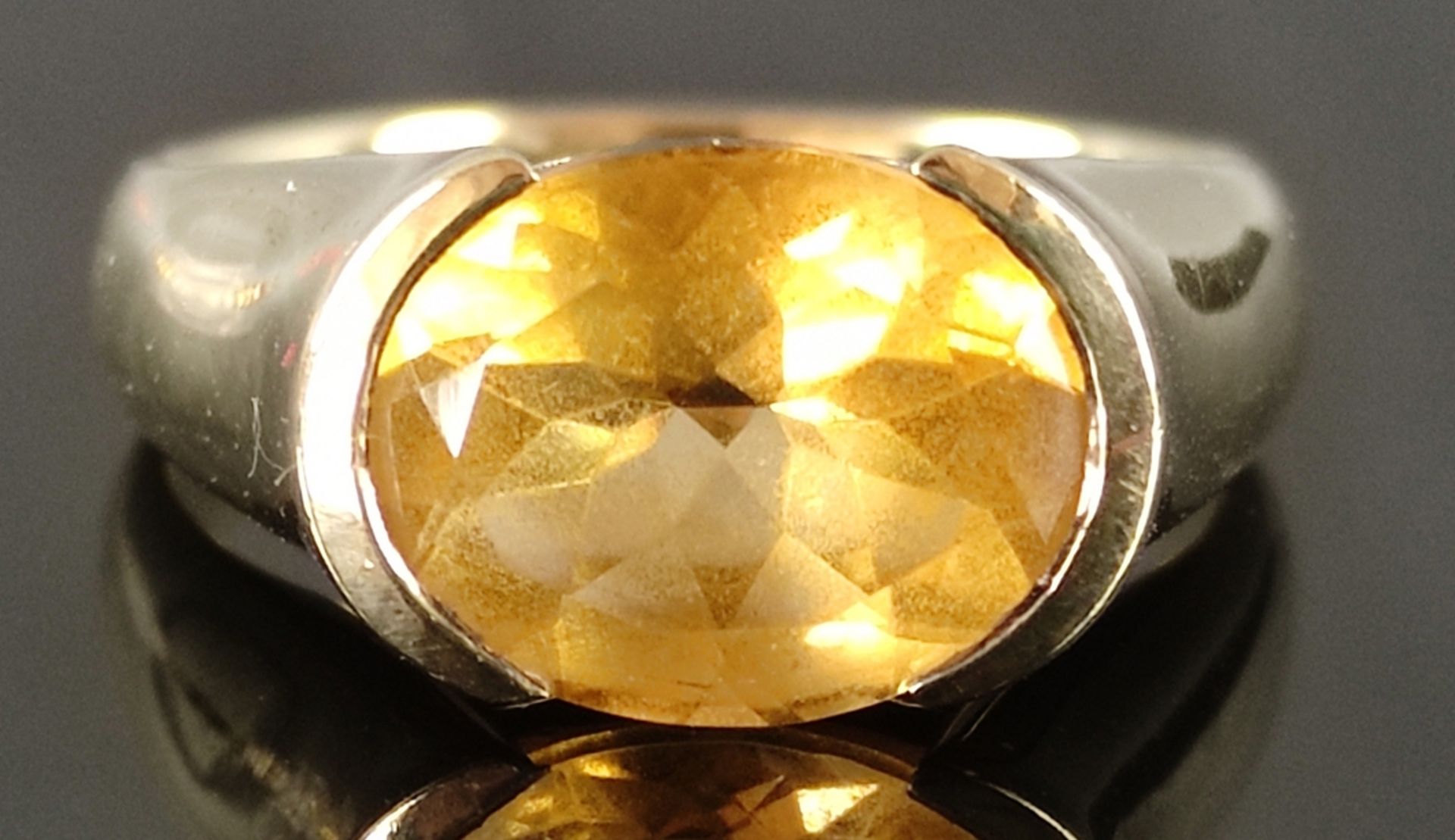 Schmuck-Lot, bestehend aus Anhänger mit orangenem Zitrin, eingefasst in 375/9K Gelbgold, 3,7g, 13x1 - Bild 3 aus 7