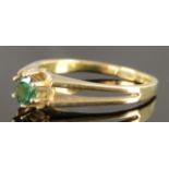 Ring mit türkisgrünem Schmuckstein, Gelbgold 585/14K, 3,1g, Größe 56