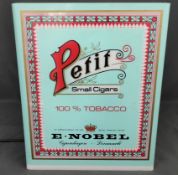 Leuchtreklame, "Petit Small Cigars", 29,5x24x9,5cm, funktioniert, Gebrauchsspuren