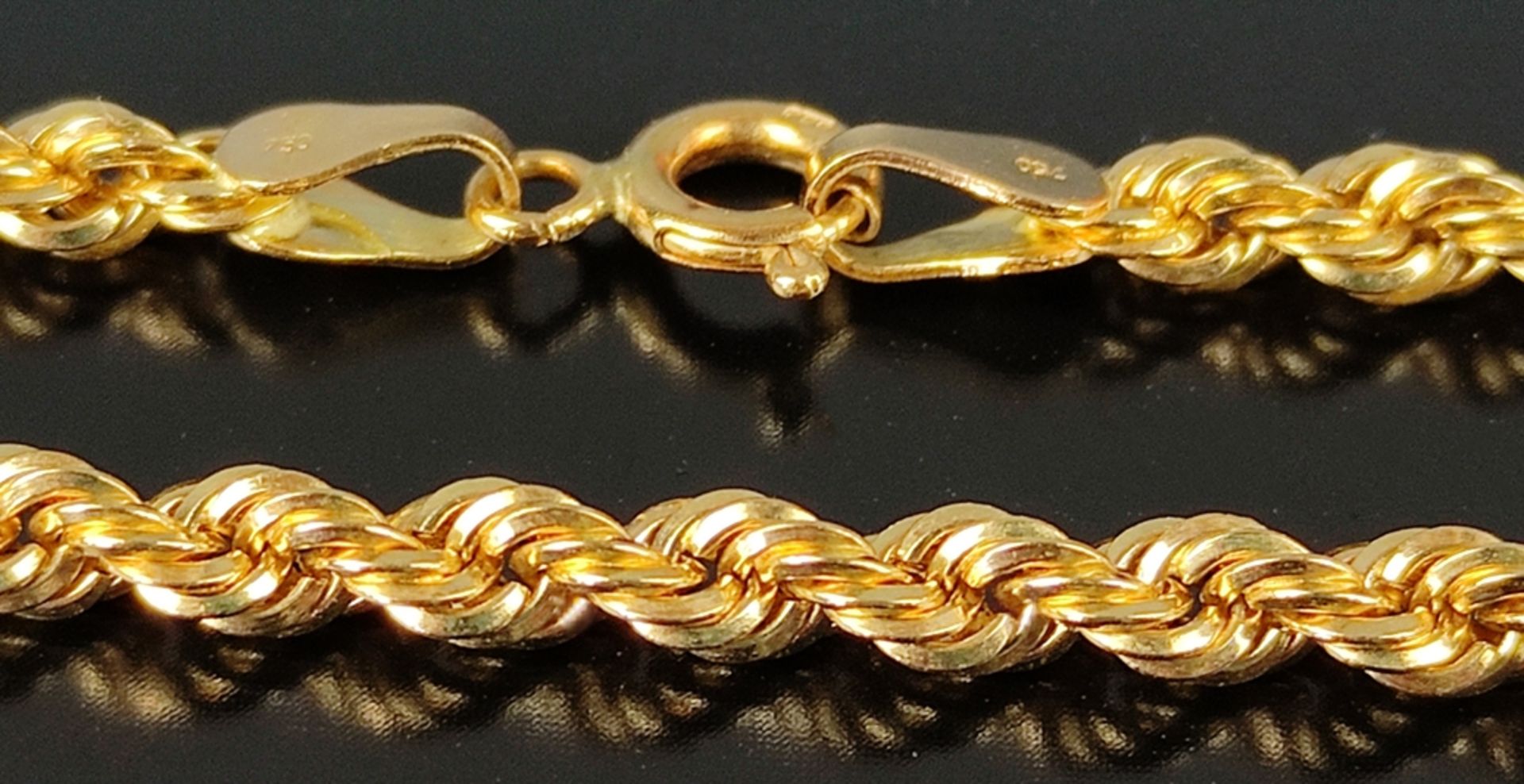 Kordel-Armband, 750/18K Gelbgold, 2,8g, Ringverschluss, Länge 18cm - Bild 3 aus 3