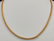 Kette, gestrickt, "Stricklieselkette", sehr fein gearbeitet, 585/14K Gelbgold, FBM, Karabiner-Versc