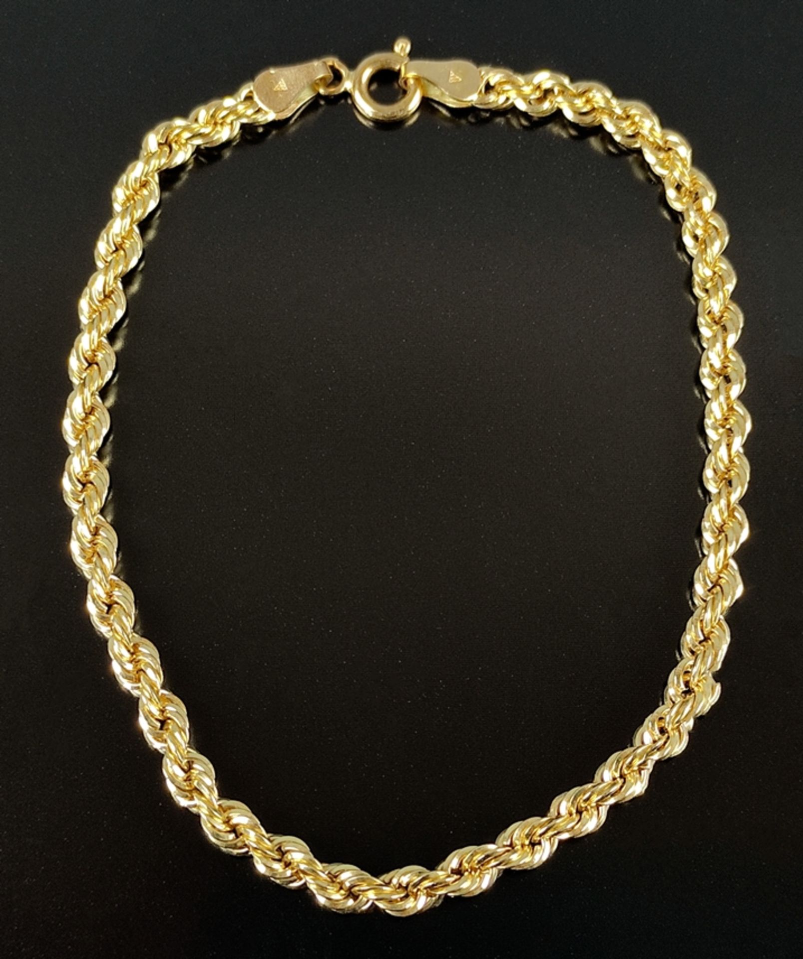 Kordel-Armband, 750/18K Gelbgold, 2,8g, Ringverschluss, Länge 18cm