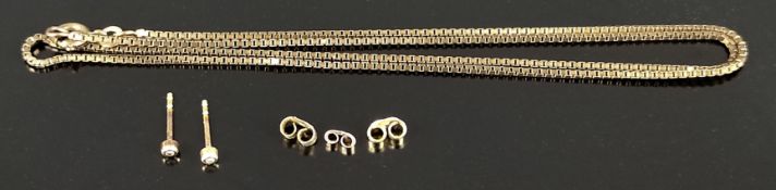 Schmuck-Lot, bestehend aus Ohrstecker mit kleinen Brillanten Durchmesser 1,1mm, 585/14K Gelbgold, 0