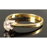 Brillant-Ring, Krappenfassung, Brillant 0,32ct, Gelbgold 750/18K, 2,7g, Größe 58