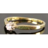 Brillant-Ring, Brillant ca. 0,09ct, Gelbgold 585/14K, gepunzt mit Adler, 1,6g, Größe 55