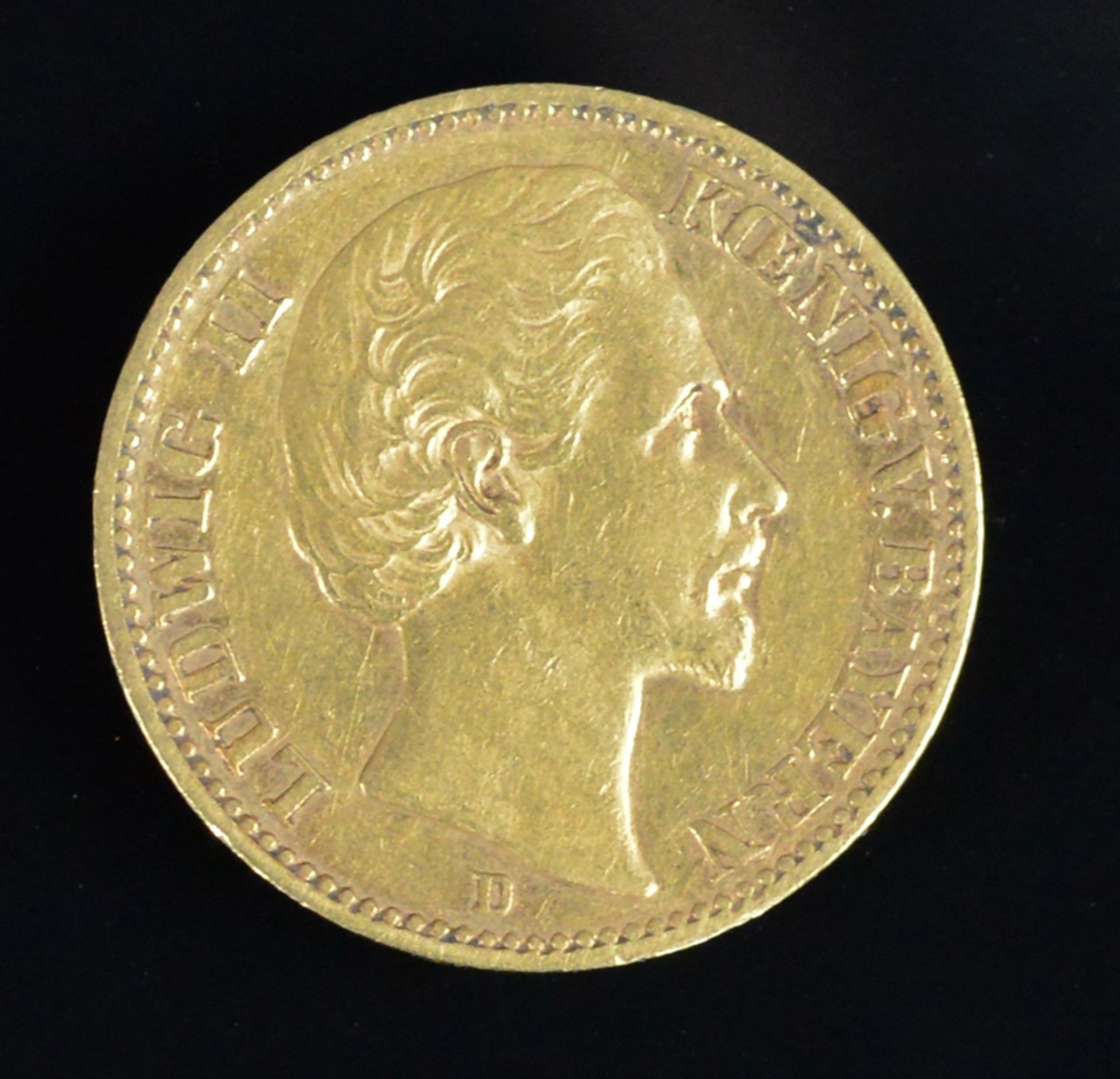 20 Mark Goldmünze Ludwig II., Bayern 1872, Deutsches Kaiserreich, Durchmesser 22mm, Jaegernummer 19