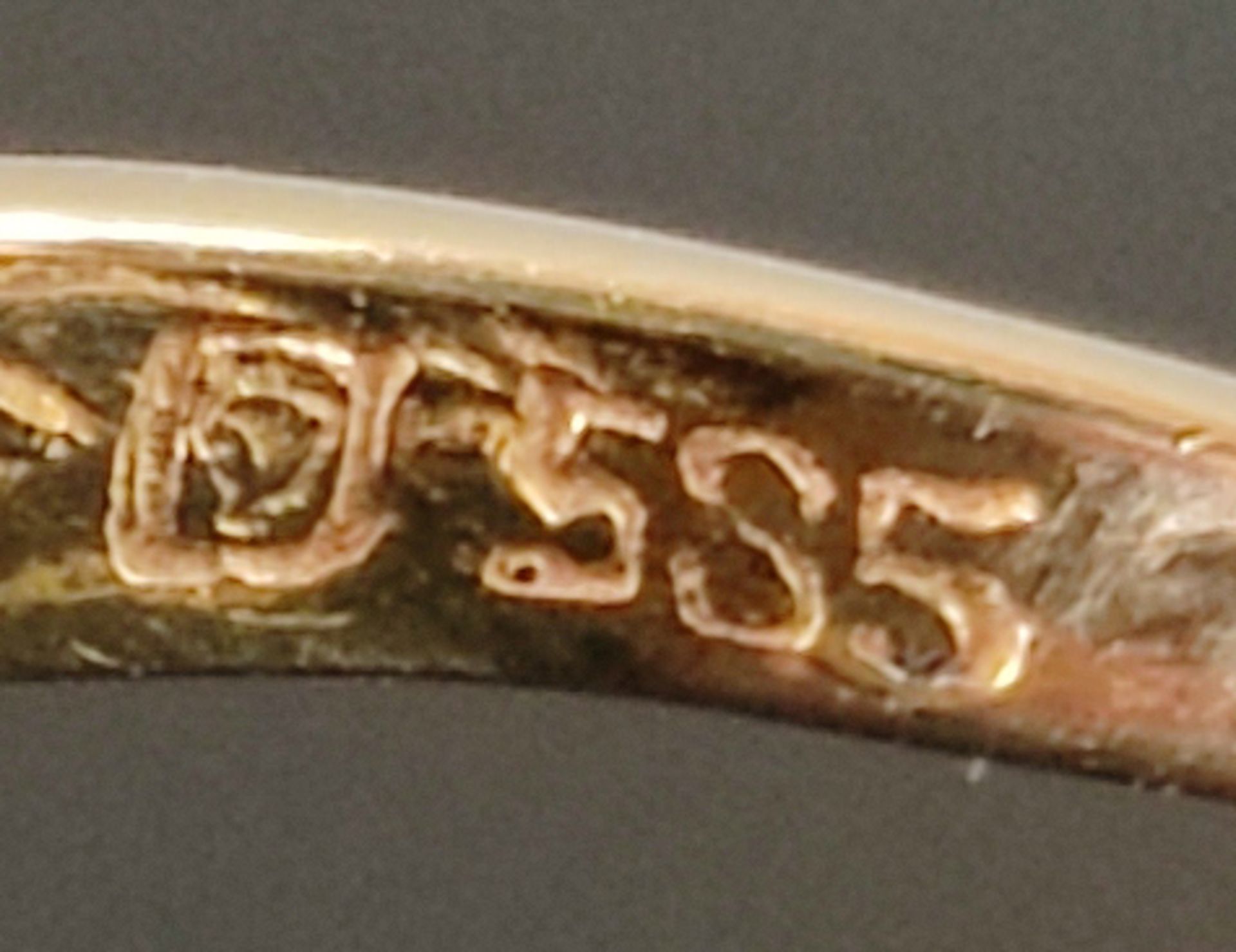 Ring mit facettiertem ovalem Amethyst, Gelbgold 585/14K, 3,1g, Größe 55 - Bild 5 aus 5