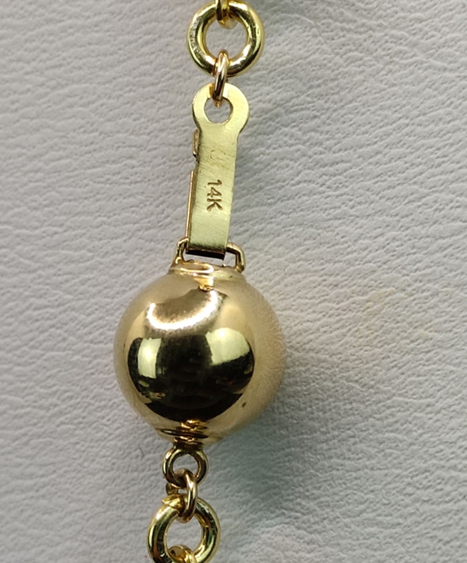 Lapislazuli-Gold-Kette, aus natürlichen, royalblauen Lapislazuli-Kugeln in gleichmäßig starker Ausf - Bild 5 aus 5