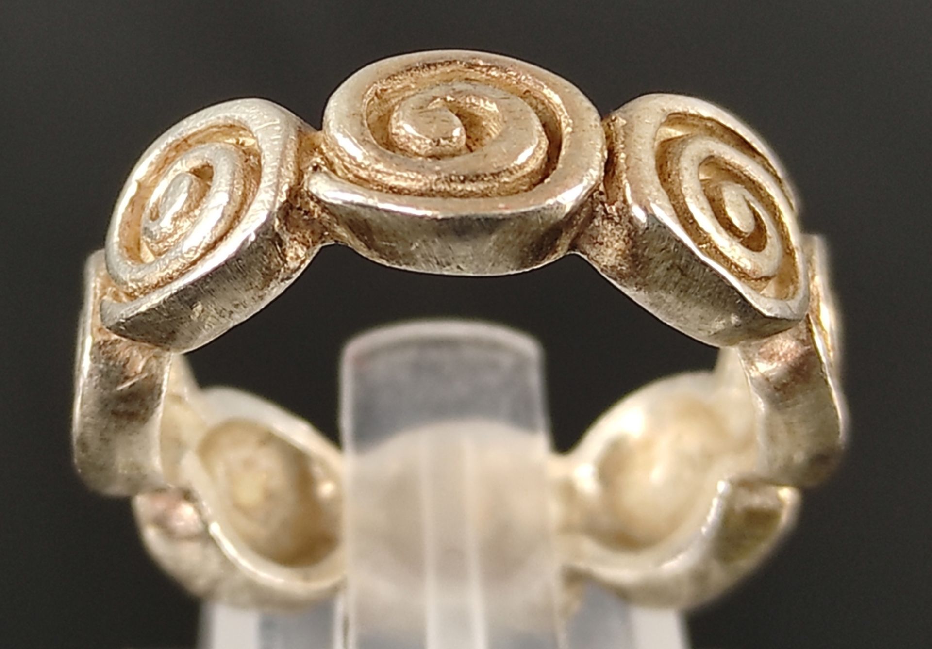 Moderner Ring mit Spiral-Elementen, Silber 925, 7,1g, Größe 54 - Bild 2 aus 3