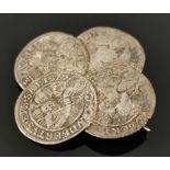 Brosche bestehend aus vier antiken Münzen, Österreich, Salzburg, Max Gandolph (1668-1687) 3 Kreuzer