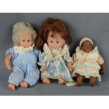 Drei Puppen, eine Marke Heidi Ott Swiss Design, Höhe ca. 21cm; eine Marke Zapf 25/12B, mit Schlafau