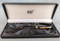 Mont Blanc Füller, schwarz, Feder 585/14K Gold, in Etui