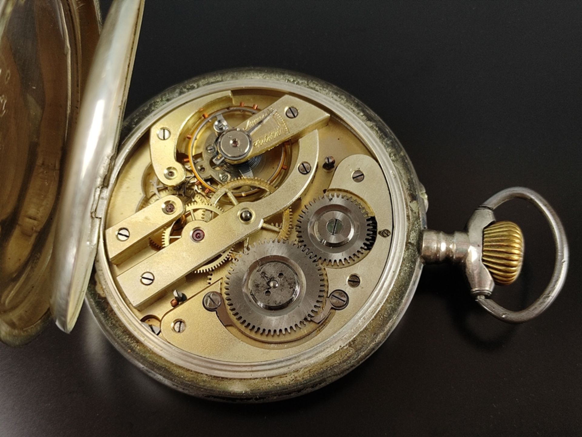Große Taschenuhr/Eisenbahner-Uhr, "Regulateur" mit kleiner Sekunde, Ziffernblatt mit römischen Ziff - Bild 2 aus 7