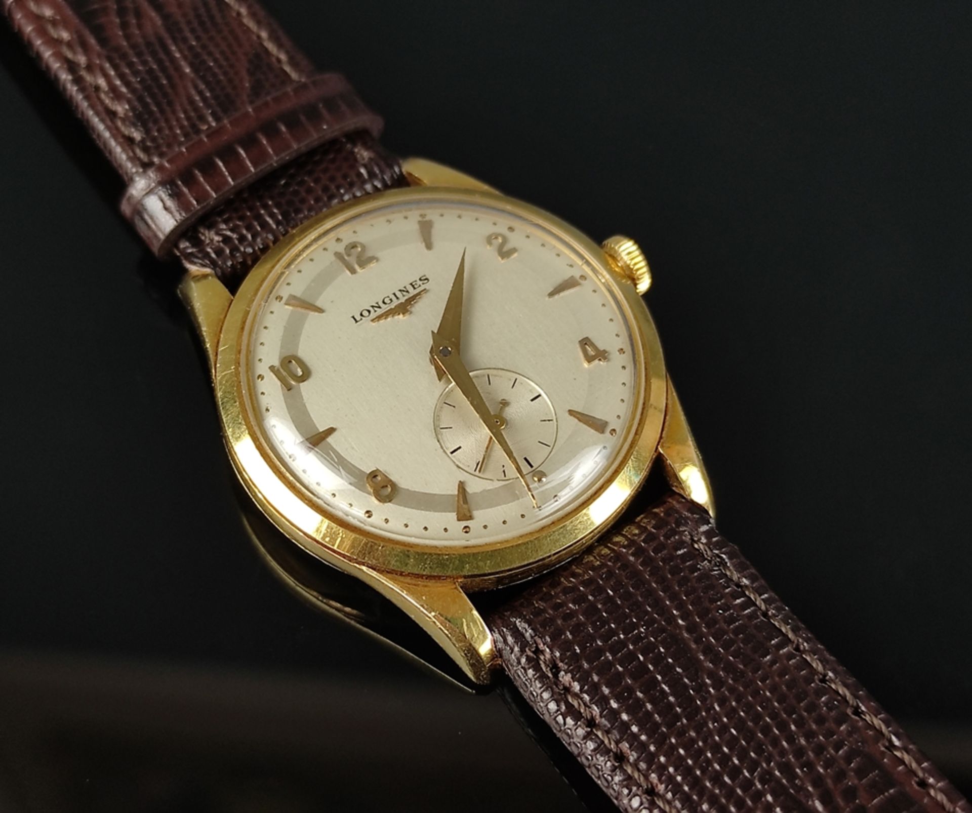 Wristwatch, Longines Calatrava, 8878651 caliber 23Z, 750/18K gold case, clock face with gold indice - Image 3 of 5