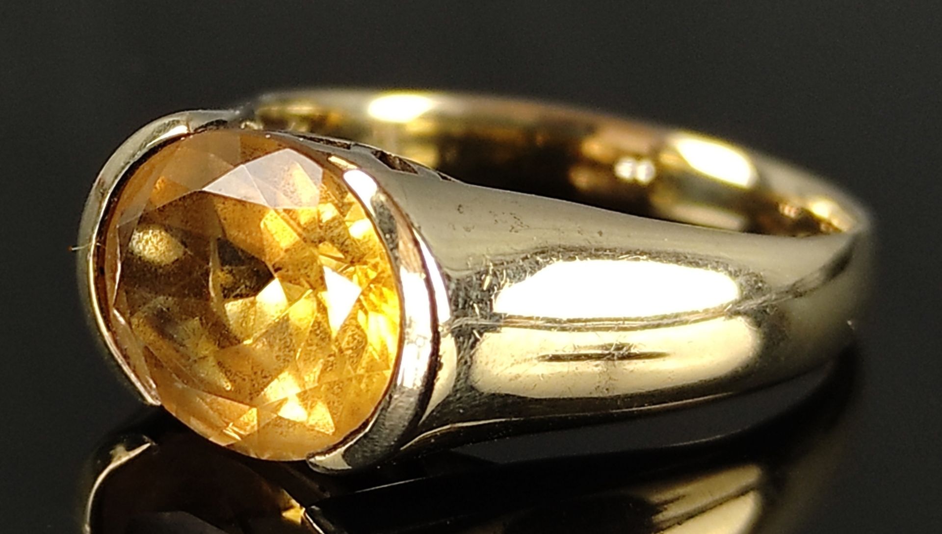 Schmuck-Lot, bestehend aus Anhänger mit orangenem Zitrin, eingefasst in 375/9K Gelbgold, 3,7g, 13x1 - Bild 2 aus 7