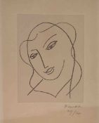 Matisse, Henri (1869 - 1954): "Frauenportrait". Lithografie, handsigniert und nummeriert109/200,