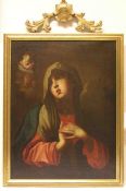 Unbekannt, 18. Jh.: "Betende Madonna". Nach dem Vorbild Caravaggios. Öl/Lwd., doubliert,80 x 60cm.
