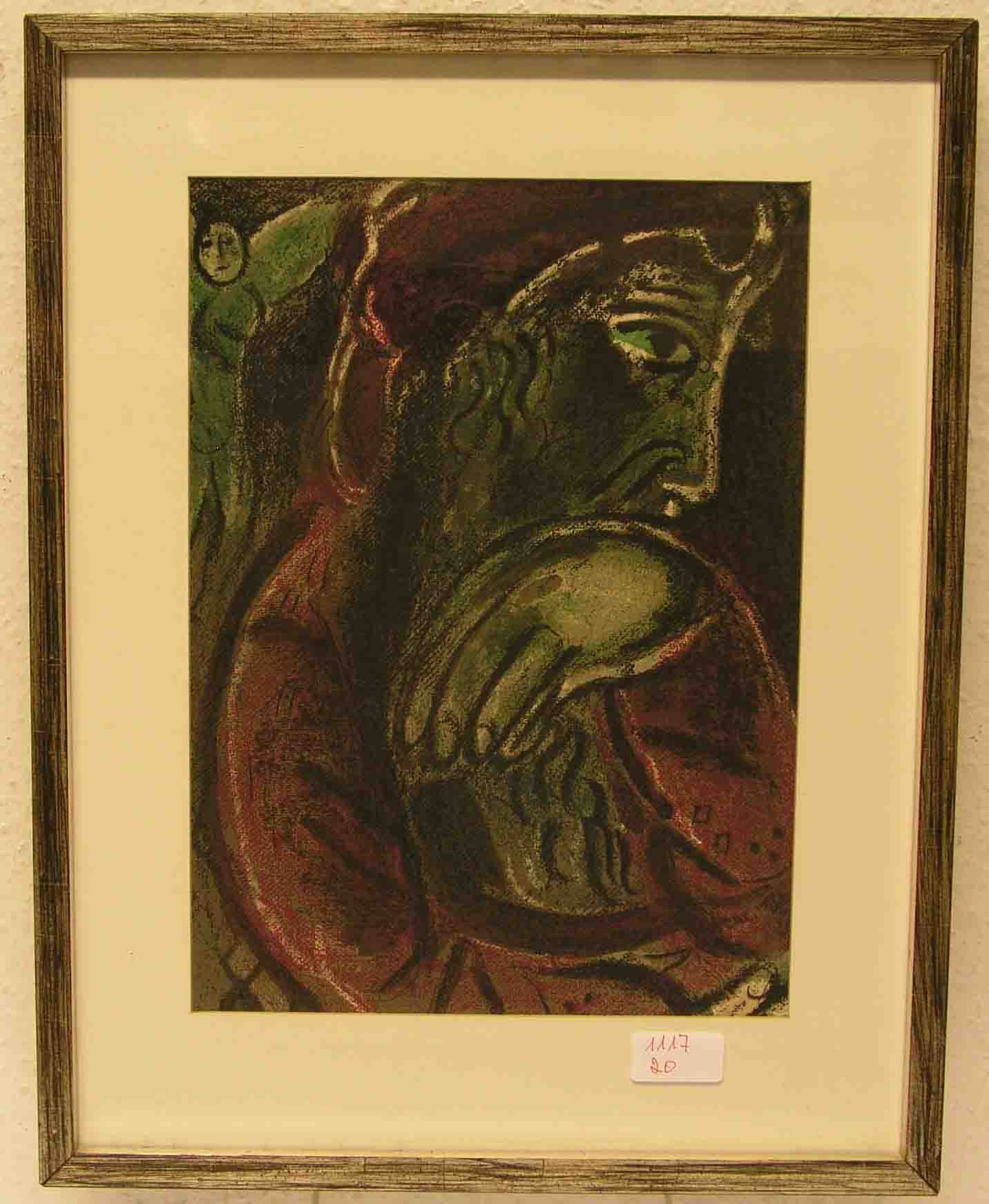 Chagall, Marc: "Hiob". Illustration aus der Bibel. Farblithografie, 1960, Mourlot 254, 34x 24cm.