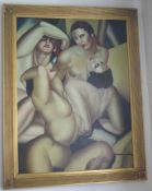 Tamara de Lempicka, in der Art von: "Gruppe von vier Nackten". Das Original gemalt 1925,Öl/Lwd., 117