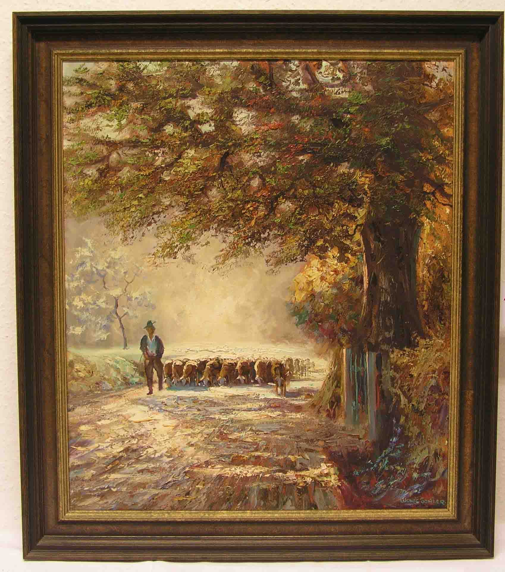 Sohler, Ludwig: "Heimwärts". Öl/Lwd., signiert, 70 x 58cm, Rahmen.