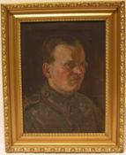 "Portrait eines Soldaten". I. Weltkrieg. Öl/Lwd., unleserlich signiert, 1917, 38 x 28cm,Rahmen.