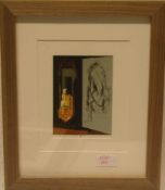 Mel Ramos: "The Drawing Lesson 4". 1989, Multiple, signiert, 34 x 28cm, Rahmen mit Glas.