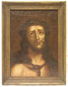 "Christus mit Dornenkrone". Unbekannt, 18. Jh., Öl/Lwd., doubliert, 44 x 32cm, Rahmen.