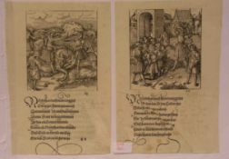 "Kampf- und Turnierszenen". Vier Blatt Holzschnitte von L. Beck, bzw. W. Traut aus M.Pfintzing "