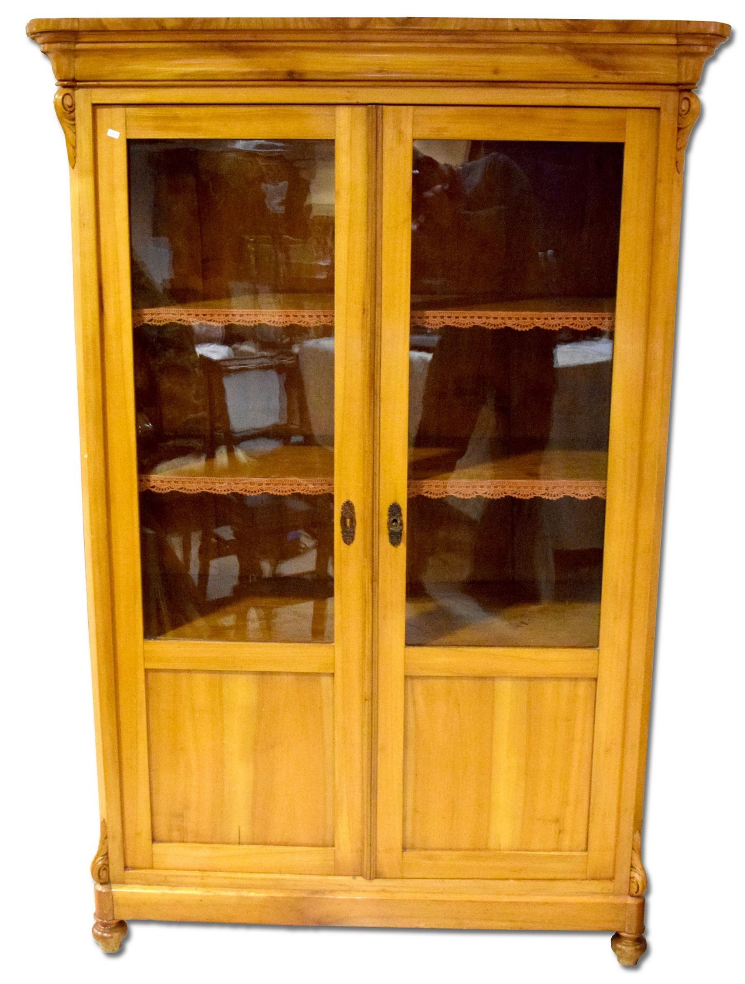 Biedermeier-Vitrinenschrank