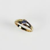 Solitärbrillant-Damenring 14ct GG;