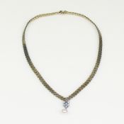 Collier 14ct GG; Flechtdekor; Anhänger