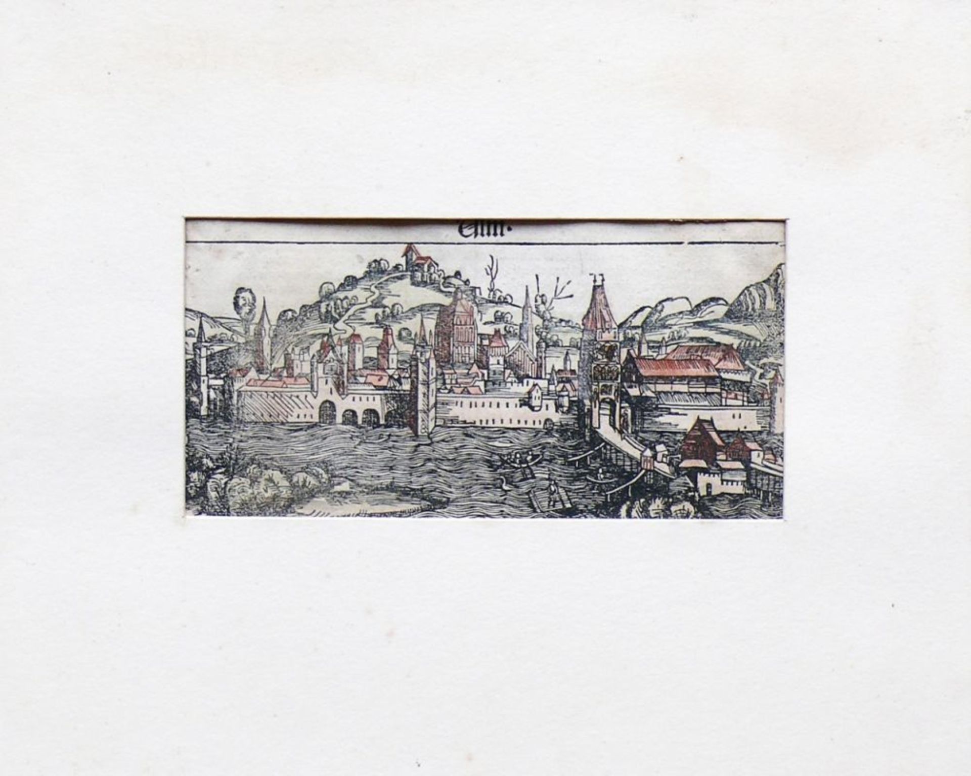 Ulm (um 1500) "Gesamtansicht"; altcol. - Bild 2 aus 2