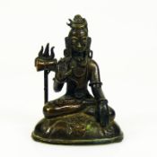 Hindugott SHIVA mit Dreizack; Bronze,