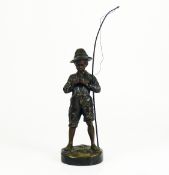 Anglerjunge (um 1900) Bronze, dunkel