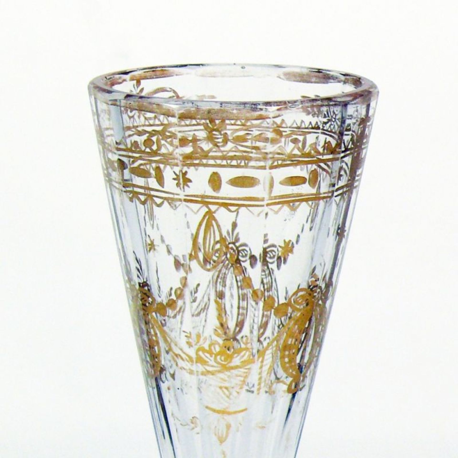 Stielglas (Ende 18.Jh.) Klarglas; - Bild 2 aus 3