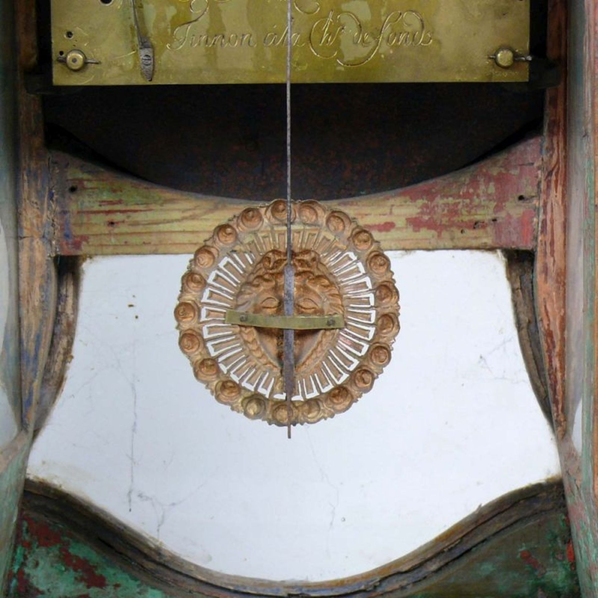 Pendule (um 1750) geschwungenes und - Bild 4 aus 7