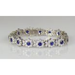 Brillant-Saphir-Armband 18ct WG;