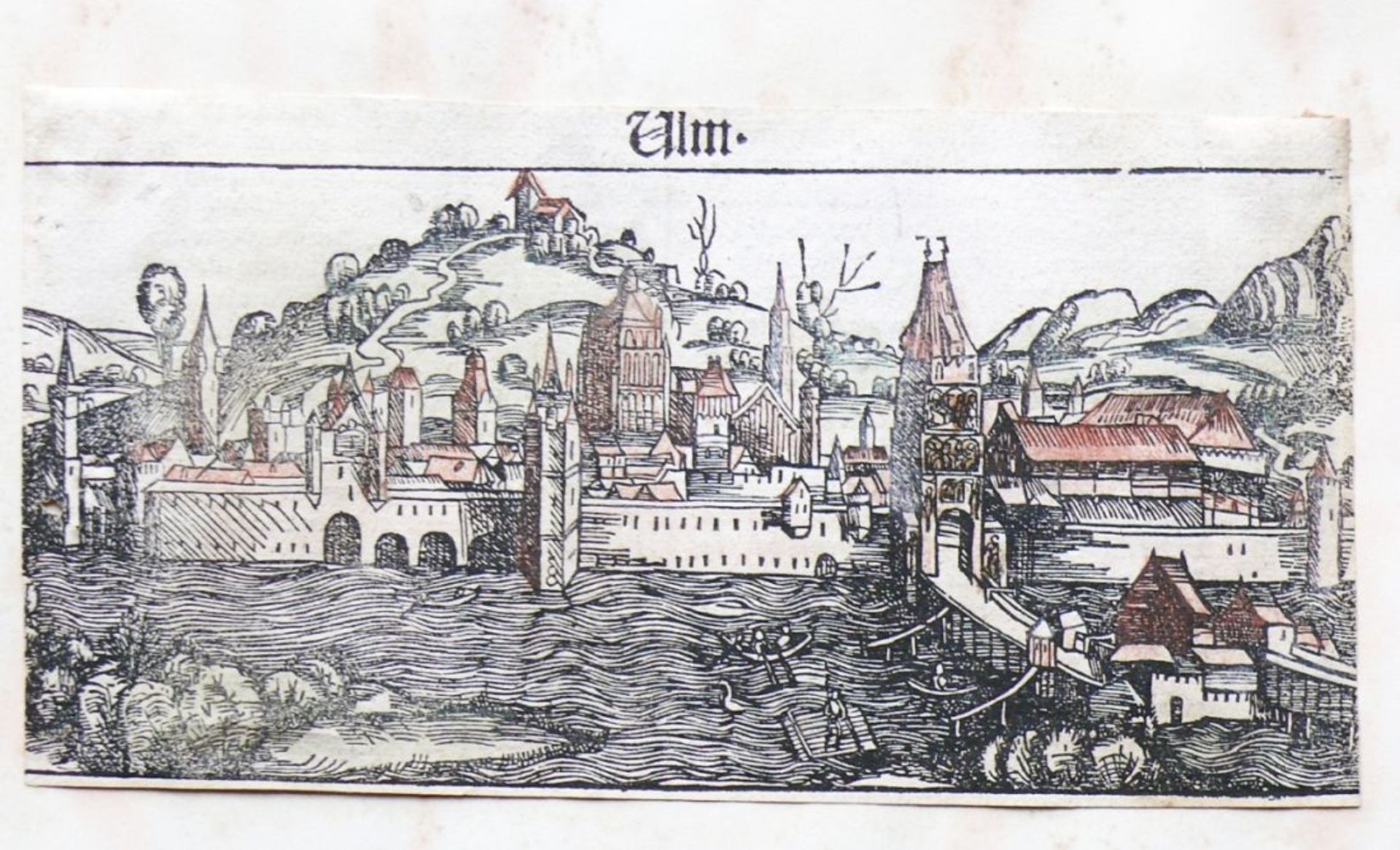 Ulm (um 1500) "Gesamtansicht"; altcol.