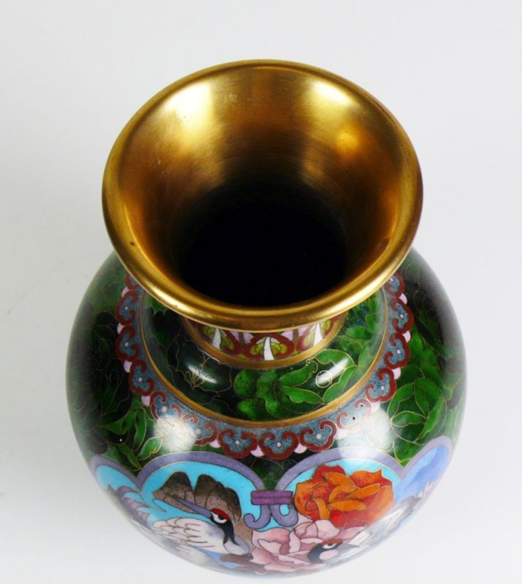 Cloisonné-Vase (China, 20.Jh.) - Bild 2 aus 2