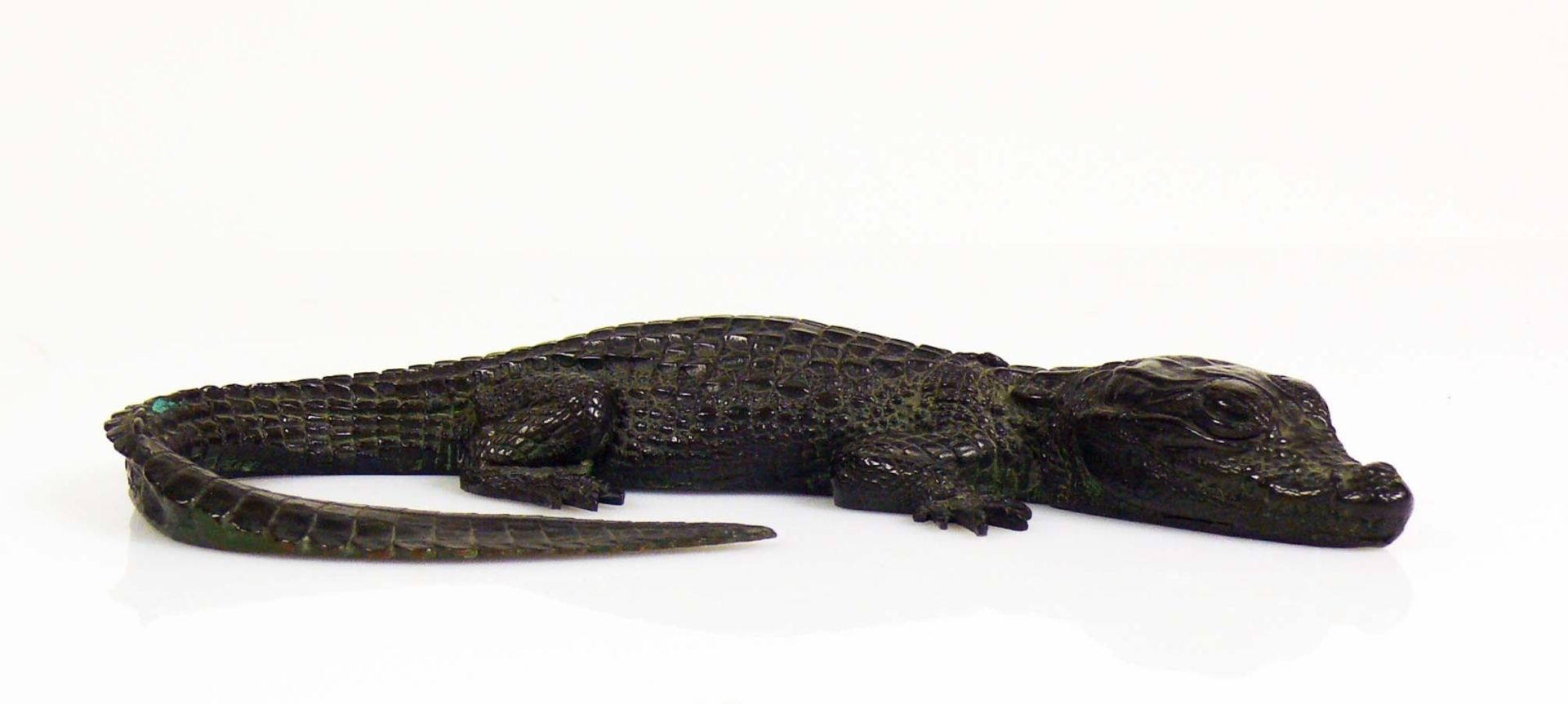 Krokodil Bronze, dunkel patiniert; L: - Bild 2 aus 4