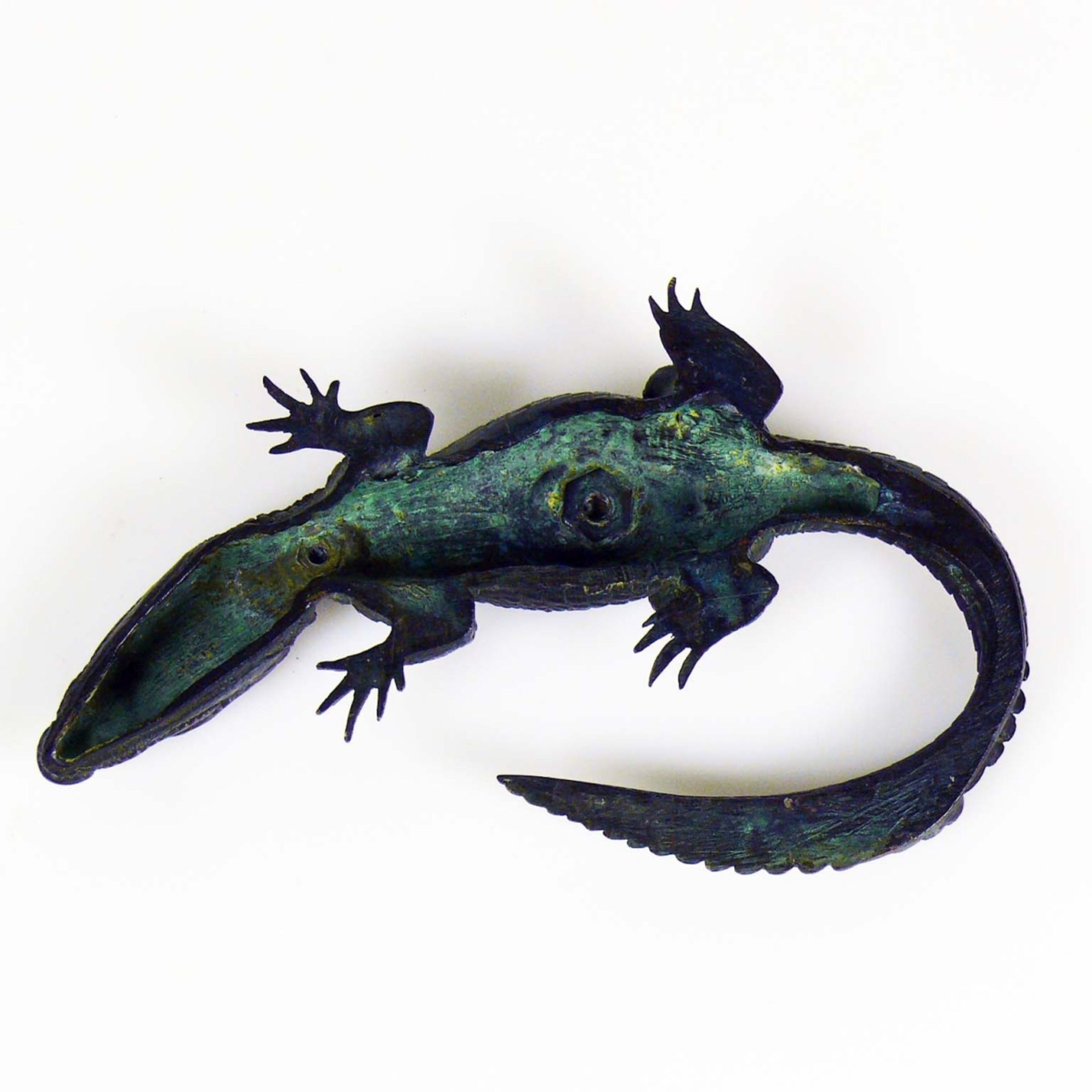 Krokodil Bronze, dunkel patiniert; L: - Bild 4 aus 4