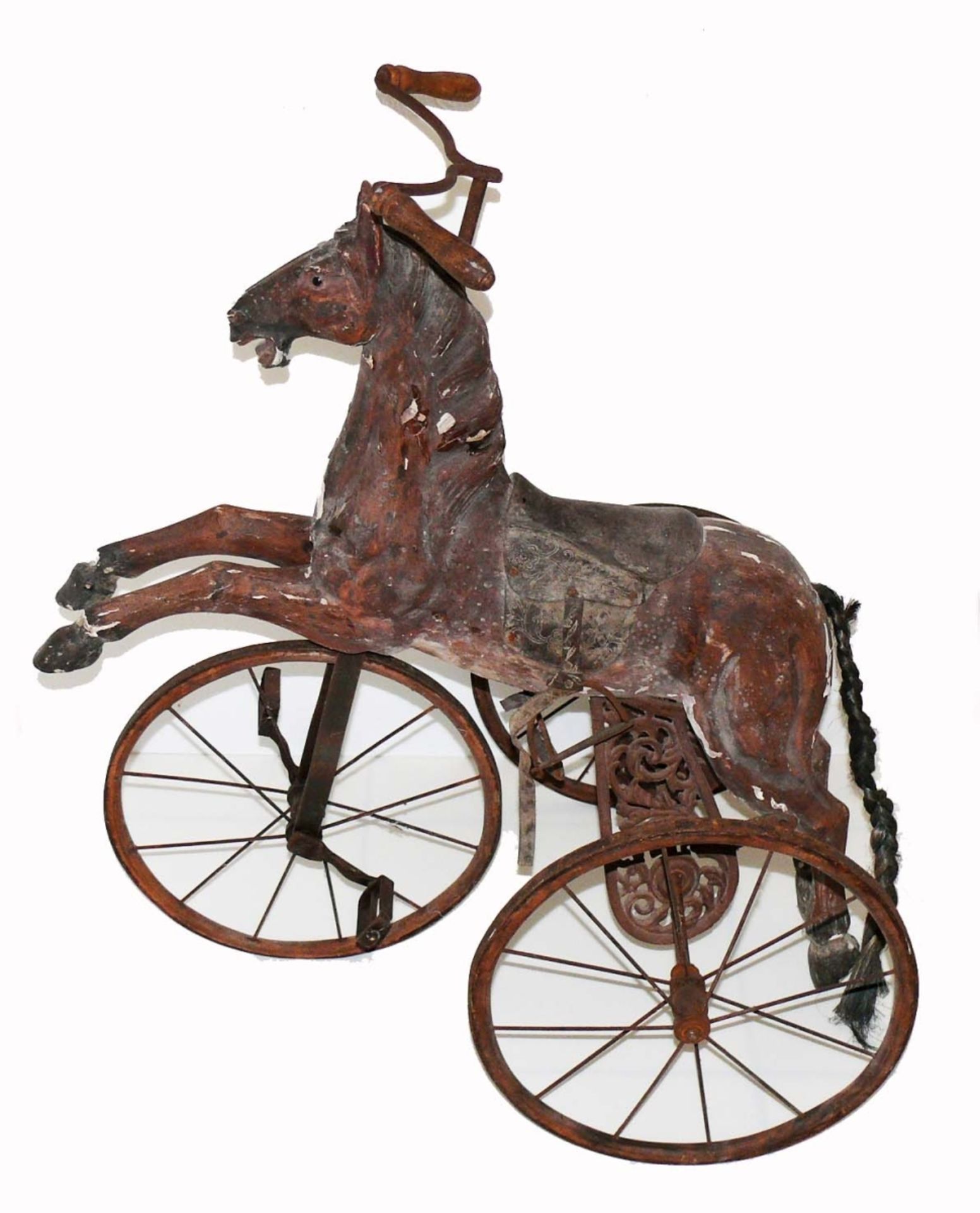 Dreiradpferd (um 1900) braun gefasster