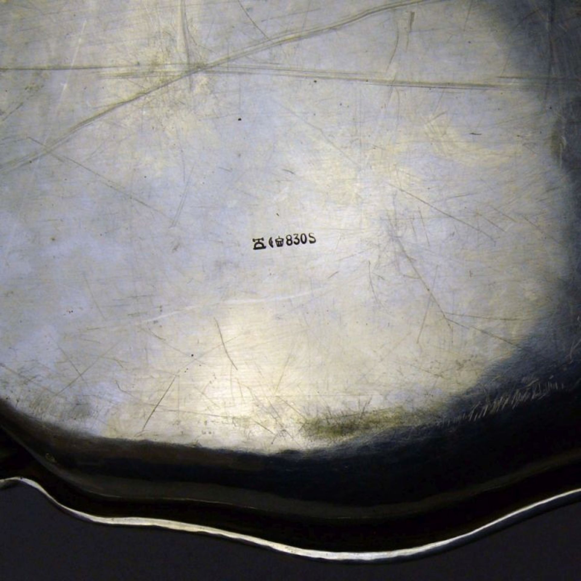 Tablett Deutsch, Silber 830; ovale - Image 2 of 3
