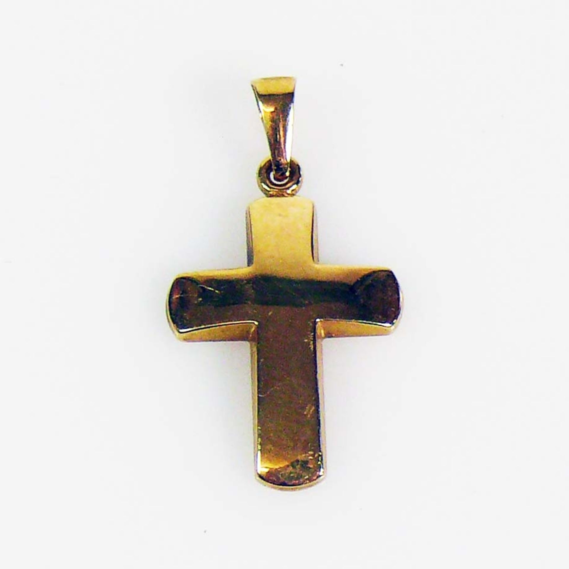 Kreuz-Anhänger 18ct GG; 1,4g; 2 x 1,5