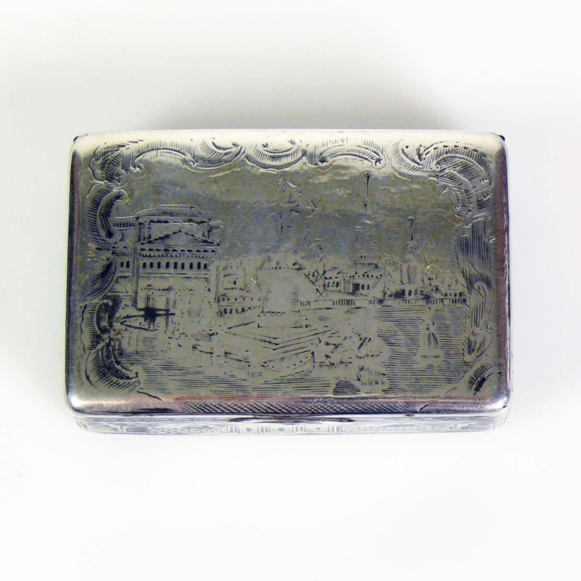 Deckeldose rechteckige Form; Silber; - Image 5 of 6