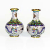 Paar Cloisonné-Vasen (China)