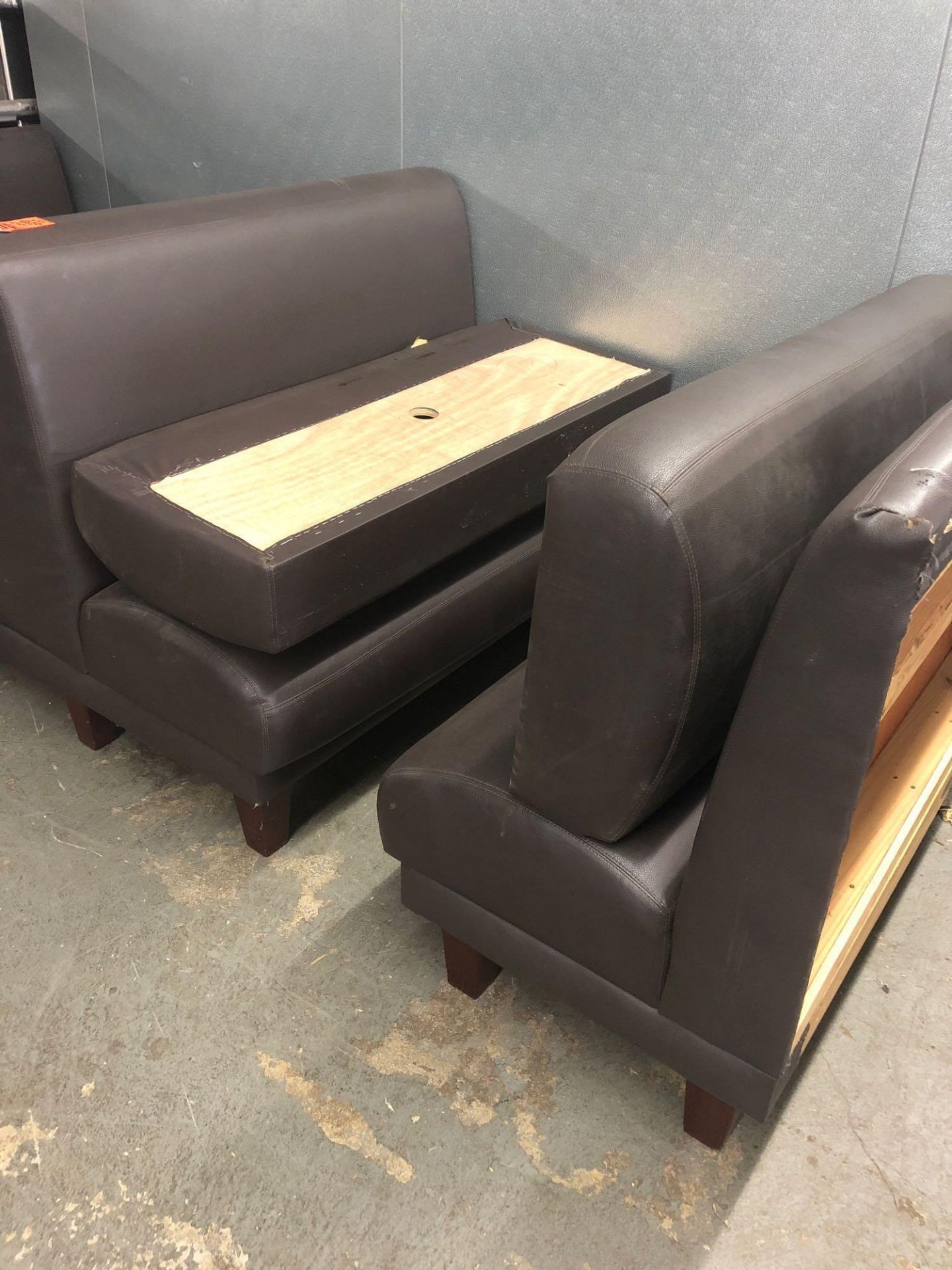 Lot brown padded booths
